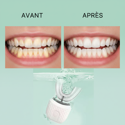 Brosse à dents électrique en forme de U portable, brosse à dents électrique automatique en forme de U, résistant à 360, soins bucco-dentaires, savoir à chaud